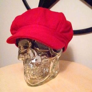red pageboy cap